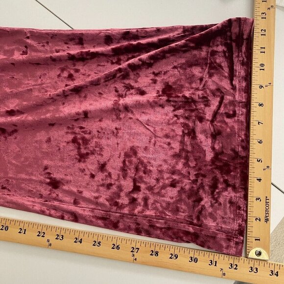 ModCloth Crushed Velvet Pull On Flare Leg Pants Size Large Pink High Rise - Picture 8 of 9